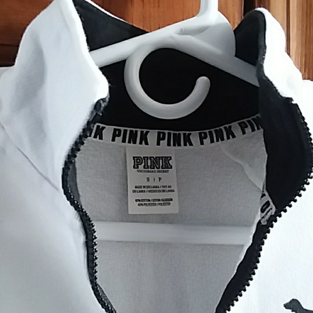 White and black PINK VS quarter zip - Picture 3 of 6